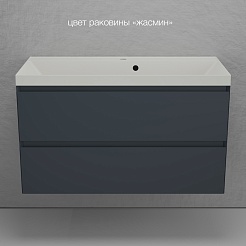 Style Line Тумба под раковину Манхэттен 100 Plus подвесная эмаль графит матовая – фотография-9